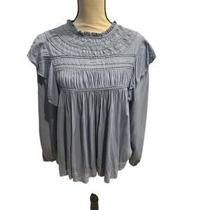 ⭐️ Women’s Grace + Karma Blue Prairie Lace Top Size Large Romantic